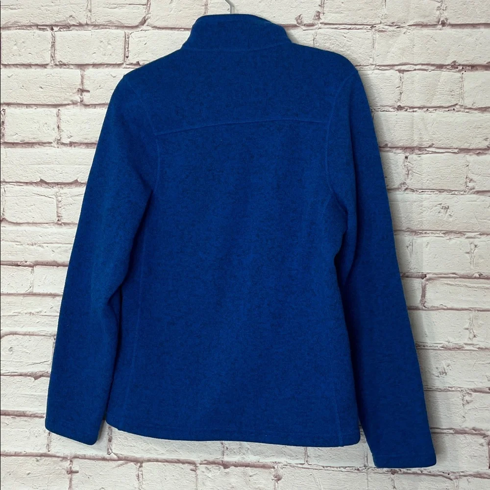 The North Face Fleece Lined Quarter Zip Pullover in Blue/Black Heather Small